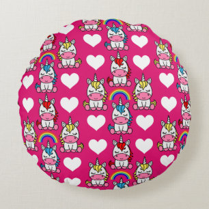 Little Girls Unicorn Pony Rund Kudde