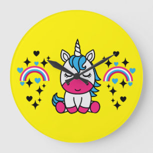 Little Girls Unicorn Pony Stor Klocka