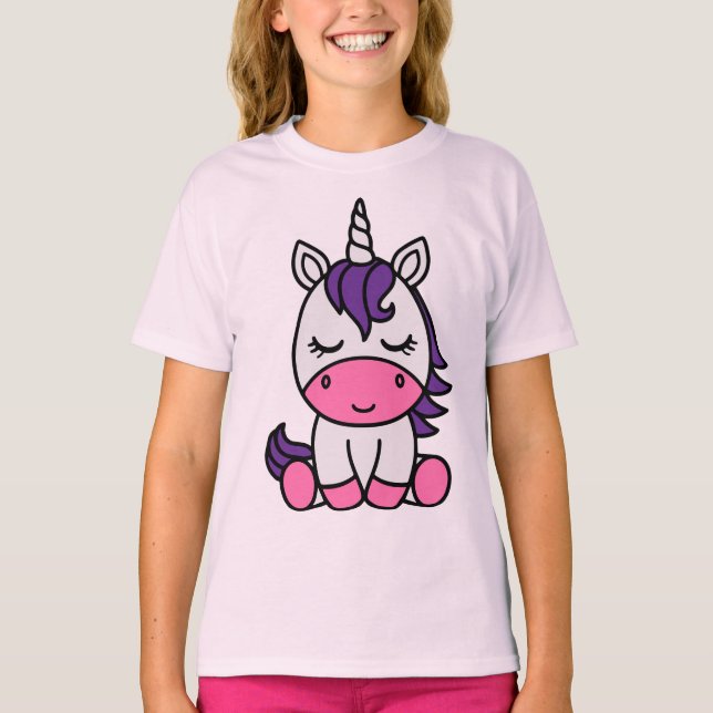 Little Girls Unicorn Pony T Shirt (Framsida)