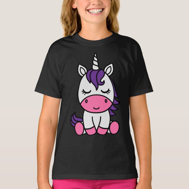 Little Girls Unicorn Pony T Shirt (Framsida)