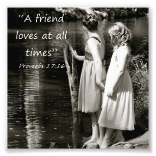 Little Girls Vänskap Proverbs 17:16 Photo Print Fototryck