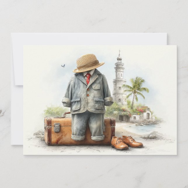 Little Globetrotter - 1:a födelsedagen Äventyr Inbjudningar (Framsida)