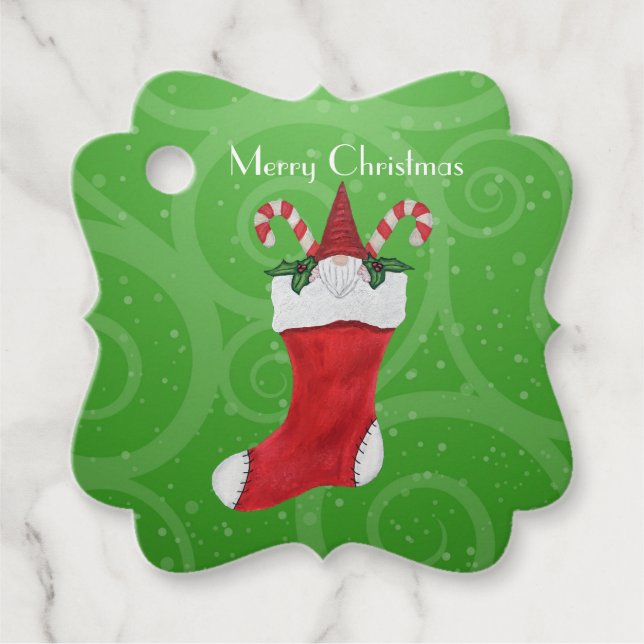 Little Gnome i julklapp Polkagrisar Gåvor Etiketter (Framsida)