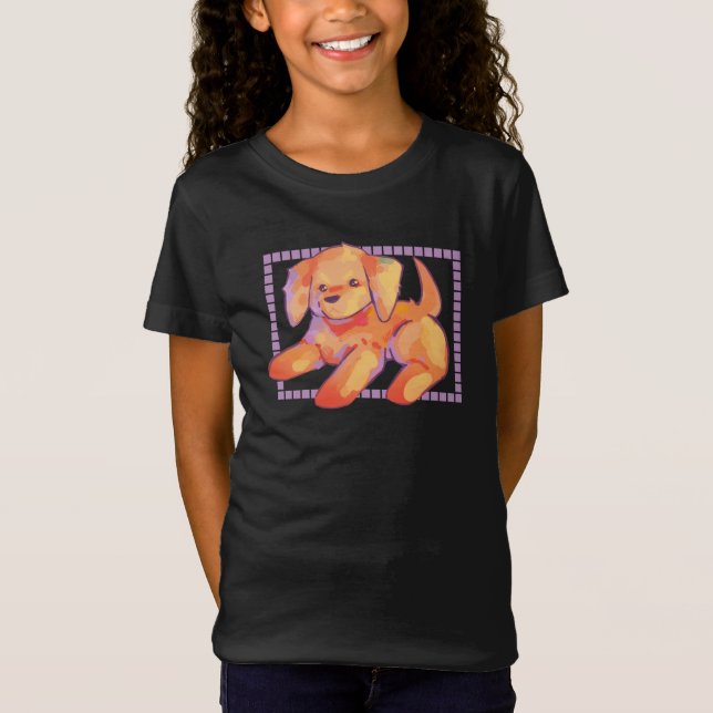 Little golden retriever pup t shirt (Framsida)