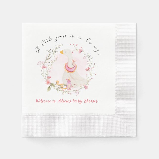 Little Goose Flicka Papper Napkins Pappersservett (Framsidan)