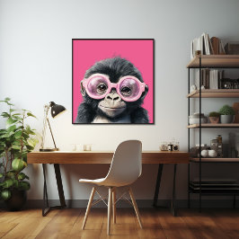 Little Gorilla with Rosa Glasses Poster