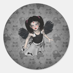 Little Goth Angel Sticker Runt Klistermärke