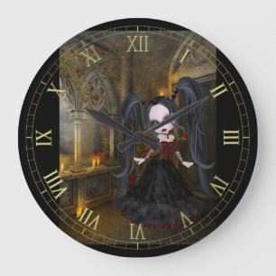 Little Goth Girl Wall Clock Stor Klocka