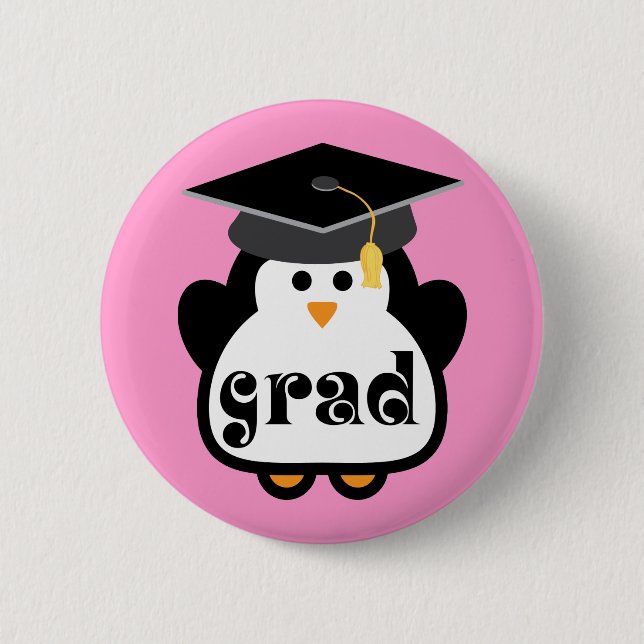 Little Grad Penguin Studenten Gift Knapp (Framsida)