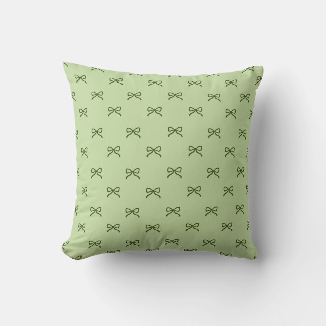 Little Green Bow Feminine Pastel & Coquette  Kudde (Framsida)