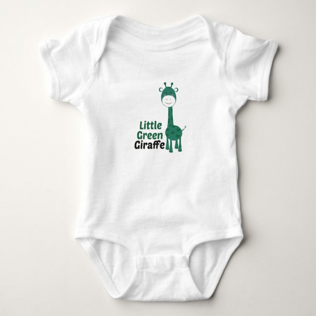 Little green giraffe,Cute Baby Gift Teething  T Shirt (Framsida)