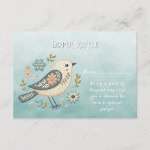 Little Grönt Bird Blommigt Baby Shower