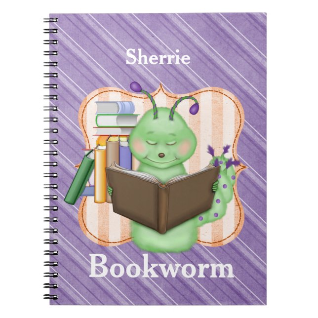Little Grönt Bookworm Anteckningsbok (Framsidan)