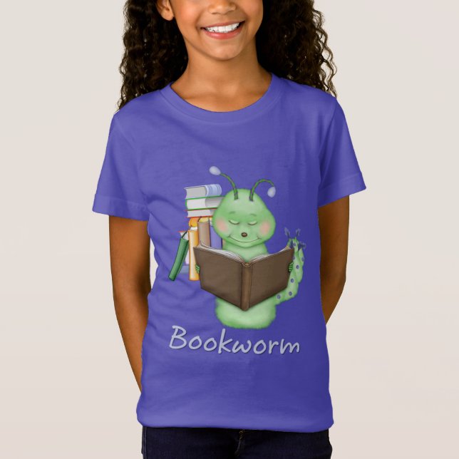 Little Grönt Bookworm Tee (Framsida)