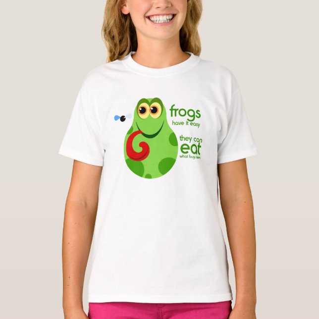 Little Grönt Frog Kids Tee (Framsida)