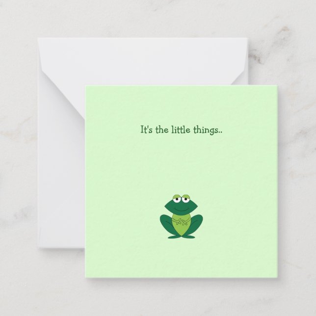 Little Grönt Frog Tackkort Card Anteckningskort (Framsida)