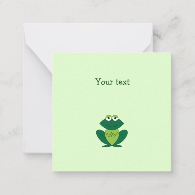 Little Grönt Frog Tackkort Card Anteckningskort (Framsida)