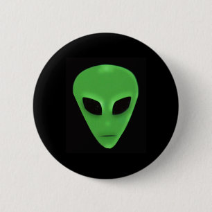 Little Grönt Man Alien Ansikte Knapp