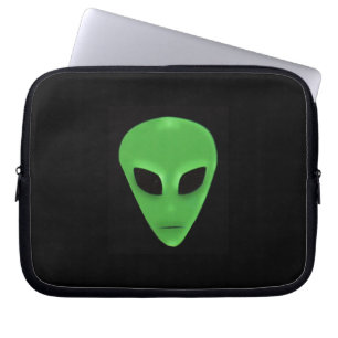 Little Grönt Man Alien Ansikte Laptop Sleeve