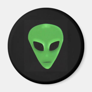 Little Grönt Man Alien Ansikte Magnet