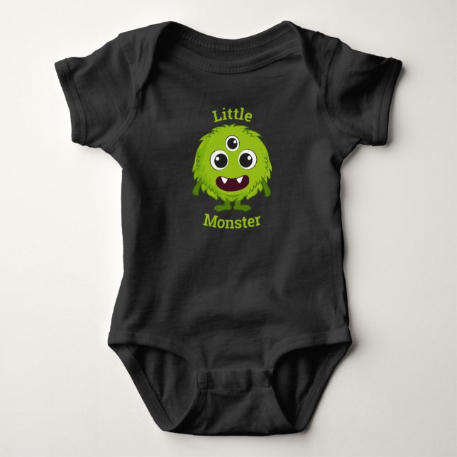 Little Grönt Monster Coola Baby T Shirt (Framsida)