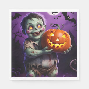 Little Grönt Monster & Pumpkin Friend Pappersservett