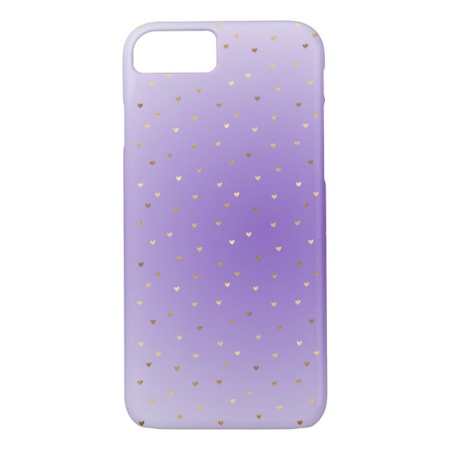 Little Guld Hearts Lila Ombre Case-Mate iPhone Skal (Baksida)