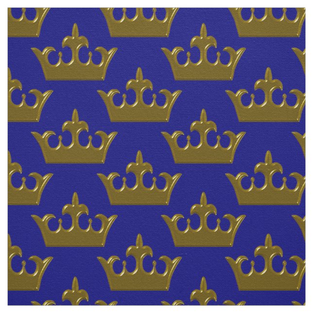 Little Guld Krona, Blue-Fabric Tyg (Provkarta)