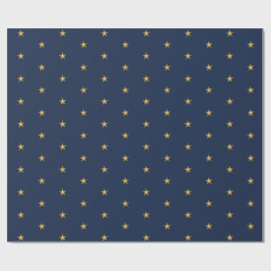 Little Guld Stars on Navy Blue Presentpapper