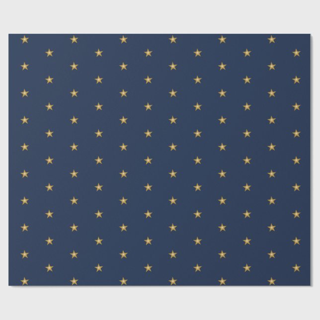 Little Guld Stars on Navy Blue Presentpapper (Platt)
