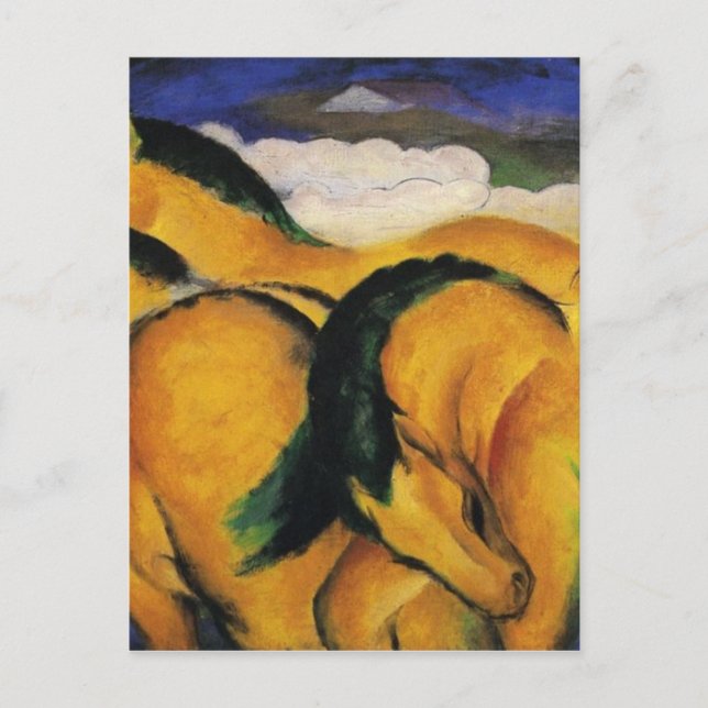 Little Gult Horses av Franz Marc Vykort (Framsida)