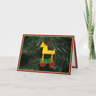 Little Gult Pony jul Ornament Helgkort