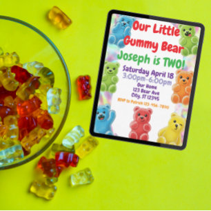 Little Gummy Bear Birthday Inbjudningar