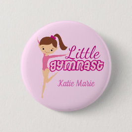 Little Gymnast Söt Rosa Anpassningsbar Kids Gymnas Knapp