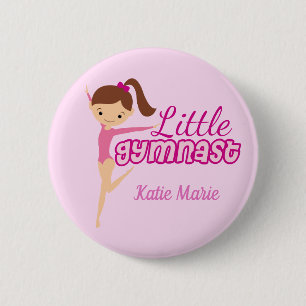 Little Gymnast Söt Rosa Anpassningsbar Kids Gymnas Knapp