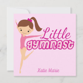 Little Gymnast Söt Rosa Anpassningsbar Kids Gymnas Kort