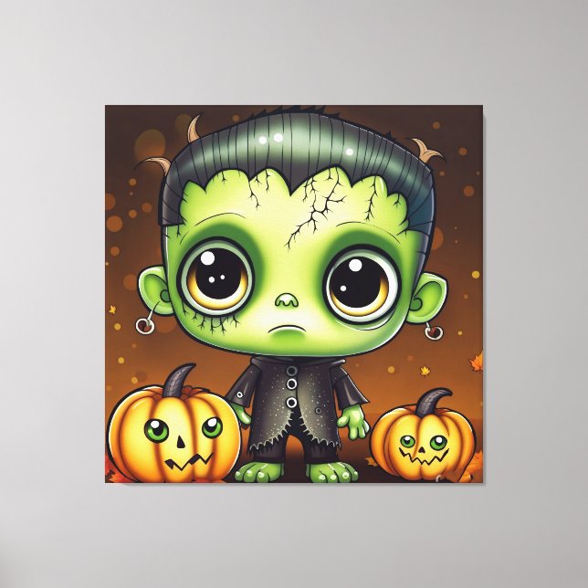 Little Halloween Frankenstein Canvastryck (Framsida)