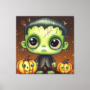 Little Halloween Frankenstein Canvastryck