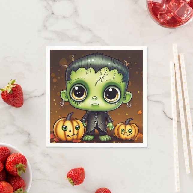 Little Halloween Frankenstein Pappersservett (Insitu)