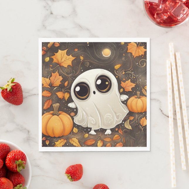 Little Halloween Ghost Pappersservett (Insitu)