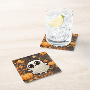 Little Halloween Ghost Underlägg Papper Kvadrat