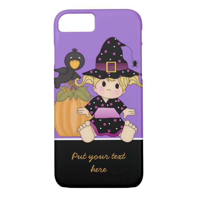 Little Halloween häxmed lila svart klänning Case-Mate iPhone Skal (Baksida)