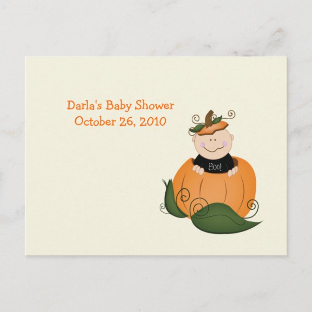 Little Halloween Pumpkin Baby Shower Advice-kort Rådkort (Framsida)