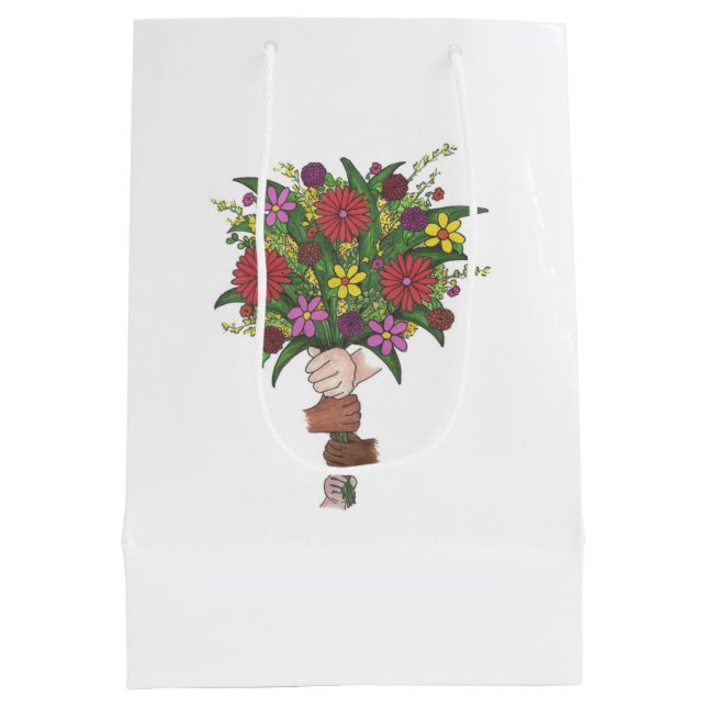 Little Händer Flower Bouquet Teacher Gift Bag (Baksidan)