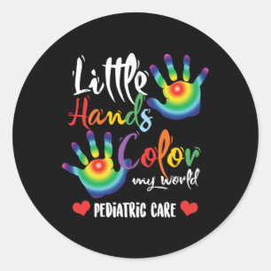 Little Händer Pediatrical Pediatrician Doktor Gi Runt Klistermärke