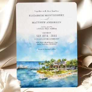 Little Handflatan Island Resort Florida Bröllop Inbjudningar