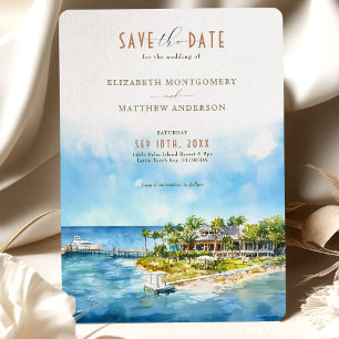 Little Handflatan Island Resort Florida Save Date Inbjudningar
