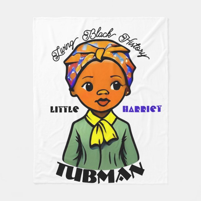 Little Harriet Tubman Living Black History History Fleecefilt (Framsidan)