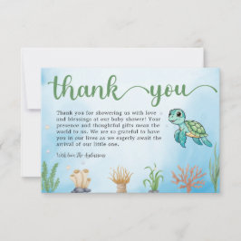 Little Hatchling Sea Turtle Baby Shower Tack Kort