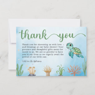 Little Hatchling Sea Turtle Baby Shower Tack Kort